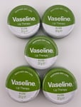 5 X Vaseline Lip Therapy ALOE 20g SOOTHES DRY LIPS