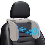 Repose Tete Voiture, Cale Tete Enfant Voiture, Rotation à 360 ° Appuie Tete Voiture Réglable avec Mousse à Mémoire de Forme Douce - pour Enfants et Adultes, Ideal pour Dormir en Voiture Voyage（Gris）