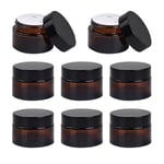 8 Pcs Pots de Crème Vides, 30ml Pot à cosmétiques,Petit Pot Verre pour Voyage,Verre Cosmétique, Contenant Réutilisable, Pots de Voyage avec Couvercle pour Crèmes, Lotions