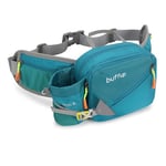 buffup® Sac Banane de randonnée Femme et Homme,Sacoche Banane de Sport Ceinture avec Pore Bouteille,Idéal pour la Course à Pied,Le vélo,Le Voyage (Bleu-)