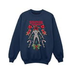 Netflix Girls Stranger Things Jul Demogorgon Sweatshirt 1 Navy Blue 12-13 Years