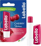 Labello Cherry Shine Lip Balm with Soft Red Shine and Shimmer Pigments and Cher