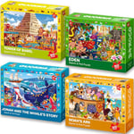 QUOKKA Lot de 4 Puzzles de 60 pièces pour Enfants de 4 à 6 Ans – Puzzle de la Bible pour Enfants de 6 à 8 à 10 Ans – Tour de Babel | Arche de Noé | Jouets Eden pour Enfants de 5 à 7 Ans – Cadeaux