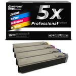 5x Eurotone Pro Toner Replaces Kyocera TK520C TK520K TK520M