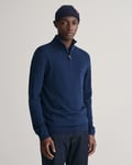 GANT - Genser i merinoull med half-zip til herre marine