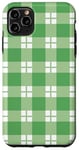 iPhone 11 Pro Max Green White Checkered Plaid Flannel Gingham Pattern Checker Case