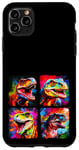 Coque pour iPhone 11 Pro Max Dinosaure T Rex Pop Art Dessin Coloré Peinture