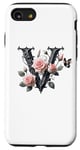 Coque pour iPhone SE (2020) / 7 / 8 Letter V Initial Floral Monogram Rose Pink Flower Butterfly