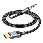 ZOOAUX USB C to 3.5mm Audio Aux Jack Cable, Type C to 3.5mm Headphone Stereo Cord Car Compatible with iPad Pro 2018 Pixel 5 6XL,iPhone 16 16 Pro 15 15 Pro Max Huawei,Samsung Galaxy S23 S22 S21 (4Ft)