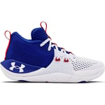 Under Armour Childrens Unisex GS Embiid 1 Kids White/Blue Basketball Trainers - Blue & White - Size UK 3.5