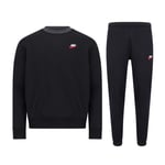 Nike Sportswear Men's Club Fleece Cotton Crew Tracksuit Black