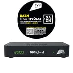 DIGIQUEST Décodeur Combo tivùsat Maximo |DVB-S2 et DVB-T2 |1 Mois DAZN Standard Inclus |Télécommande 2 en 1 |Smartcard tivùsat Incluse |Fonction d'enregistrement activable |Activé DAZN 1 et DAZN 2