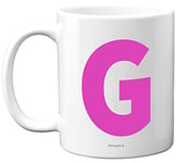 Stuff4 Personalised Alphabet Pink Initial Mug - Letter G Mug, Gifts for Her, Mothers Day, Birthday Gift for Mum, 11oz Ceramic Dishwasher Safe Mugs, Anniversary, Valentines, Christmas, Retirement