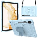 Samsung Galaxy Tab S9+ (Plus) Butterfly Kickstand Barnedeksel - Blå