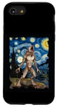 Coque pour iPhone SE (2020) / 7 / 8 Loup-garou Nuit étoilée – Peinture drôle de Van Gogh Loup-garou