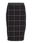 Gerry Weber Skirt Knitwear Knälång Kjol Multi/mönstrad [Color: BLACK OFFWHITE RED CHECK ][Sex: Women ][Sizes: 34,36 ]