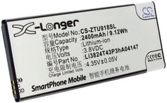 Kompatibelt med ZTE Blade L3 Plus, 3.8V, 2400 mAh