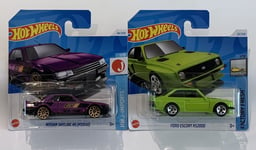 Hot Wheels Ford Escort RS2000 & Nissan Skyline RS (KDR30) Carded Bundle 2024 VGC