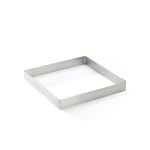 De Buyer - Cercle à tarte carré VALHORNA en inox perforé - 15 x 15 x 2 cm - Fabriqué en France, Technologie AIR SYSTEM, Micro-Perforations pour Cuisson Rapide et Homogène pour Résultats Croustillants