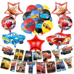 JWTRSVTY 20PCS Cars Thème Anniversaire Déco Ballons, Décor Anniversaire Cars, Auto Balloons Set Inclus Cars Banderole Happy Birthday Ballon Latex Et Ballon Aluminium, pour Enfants Cars Thème Déco Fete