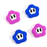 Capuchons De Poignée De Pouce Pour Switch,Doux Et Adorable Capuchons Pour Joystick Cover Pour Switch/Switch Lite/Switch Oled,Silicone Capuchons Pour Boutons Analogiques-Violet+Bleu