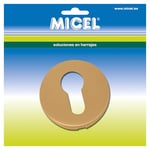 MICEL - 17266 - Bouche de sécurité pour serrures de porte, en forme de poire, en acier inoxydable, finition PVD, diamètre 53 mm, épaisseur 10 mm, 53 x 53 x 10 mm