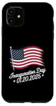 Coque pour iPhone 11 20 janvier 2025 Jour d'inauguration du drapeau américain du président Trump