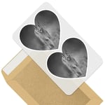 2 x Heart Stickers 7.5 cm - BW - Caracal African Lynx Cat  #38978