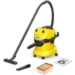 Vatten- och dammdammsugare - KARCHER - WD 4 V-20/5/22 - 1000W - 20L tank - 2,2m slang