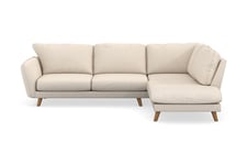 Trend Lyx Sjeselongsofa Høyre - Beige Kordfløyel Sofa med sjeselong