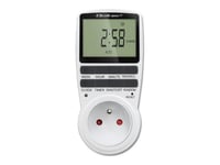 Qoltec Pc0628 - Automatisk Strömbrytare - 16A, Lcd - Ac 230 V - 3680 Watt - Utgångskontakter: 1 - Europa - Vit