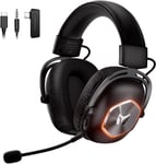 BIGBIG WON HALO PRO Casque de jeu sans fil 2,4 GHz pour PC, PS, Switch, Bluetooth 5.3 avec microphone antibruit et batterie de 35 heures, mode filaire de 3,5 mm pour Xbox