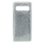 BABACO Coque Samsung S10 Effet Paillettes Liquide Argent