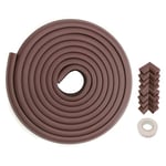 HIMRY 5 Mètre Rouleau en Mousse + 8 Coins | Anti Choc Protecteurs Bords et Coins de Table, L-Forme Rouleau Mousse Bords Protecteur & Coins Protecteur pour Bébé et Enfants, Brun KXD7000-Set brown