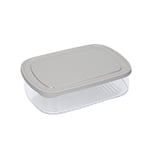 MasterClass Cheese Fridge Storage Box with Lid, Large Airtight Container for Cheese Chunks and Slices with Grey Lid for Fridge and Freezer, 1700ml