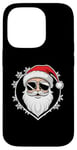 Coque pour iPhone 14 Pro Père Noël Avec Lunettes De Soleil Chapeau noel Et Barbe