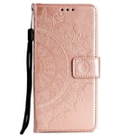 Huawei P30 Lite Leather Wallet Case - Mandala Mönster Rose Gold