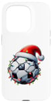 Coque pour iPhone 15 Pro Futbol Chapeau de Noël pour baby-foot