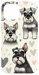 iPhone 15 Beautiful Dogs Pattern Miniature Schnauzer Dog Case