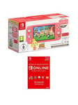 Nintendo Switch Lite Switch Hw Lite Coral: Isabelle Aloha Edition + 12 Months Nso