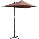 2m Half Garden Parasol Market Umbrella with Crank Handle, Base