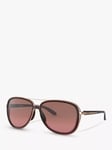 Oakley OO4129 Women's Split Time Aviator Sunglasses, Dark Red/Crystal Raspberry