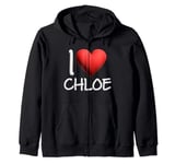 I Love Chloe Name Personalized Girl Woman Friend Heart Zip Hoodie