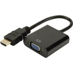 DA-70461 hdmi / vga Adaptateur [1x hdmi mâle - 1x vga femelle, Jack femelle 3.5 mm] noir 10.00 cm - Digitus