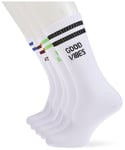 JACK & JONES Men's Jacstatement Tennis Socks 5 Pack, White/Pack: White, White, White, One Size