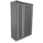 Armoire double portative auxiliaire en tissu pliant gris avec porte roulante