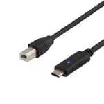 DELTACO USB 2.0 C-B 1M SVART