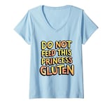 Womens Royal Gluten-Free Do Not Feed This Princess Gluten Dietary V-Neck T-Shirt