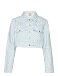 Short Jacket - Swirl Check Print Jeansjacka Denimjacka Blue Barbara Kristoffersen By Rosemunde