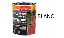 PEINTURE FER PRIMAIRE ET FINITION ANTI ROUILLE RUSTOL AP60 OWATROL 0.75L BLANC